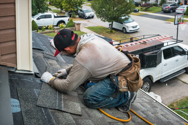 Professional Storm Damage Roof Repair technician working in Lamont, MI